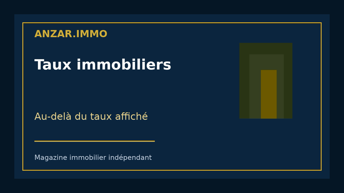 Taux immobiliers — illustration éditoriale Anzar.immo