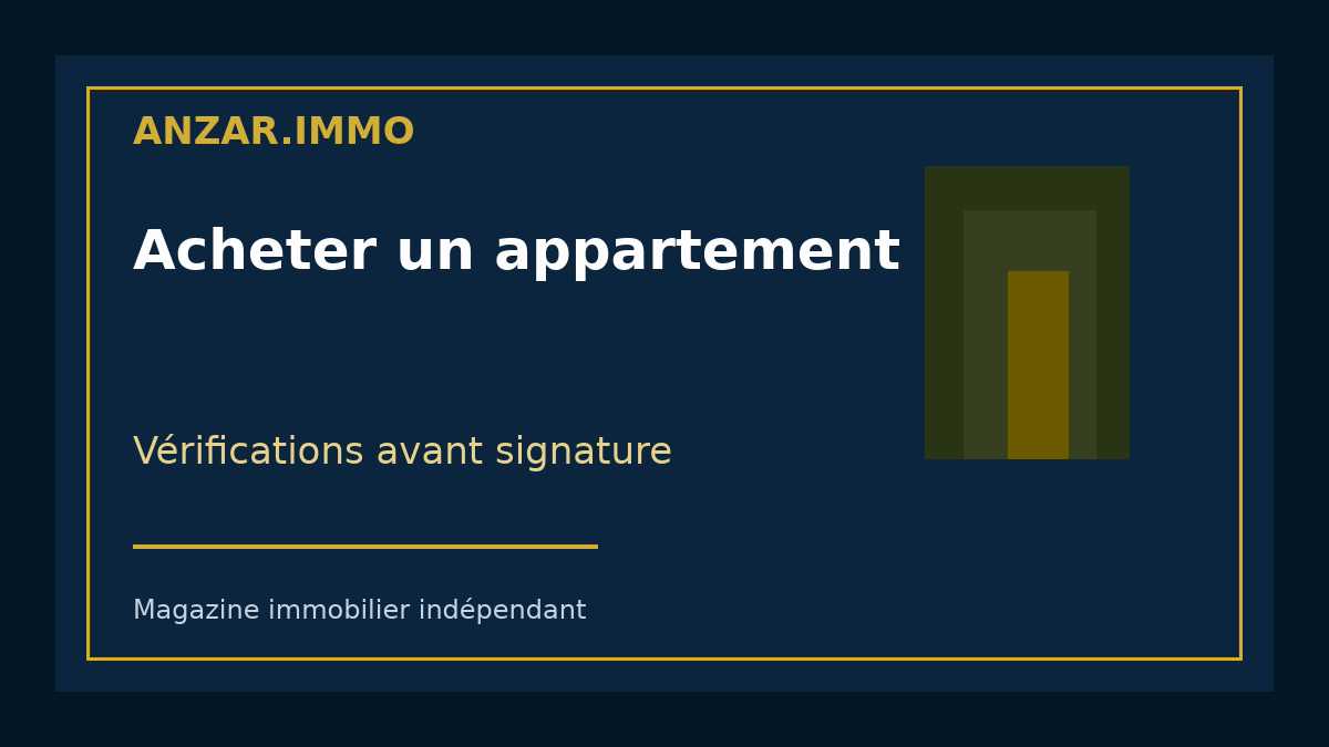 Acheter un appartement — illustration éditoriale Anzar.immo