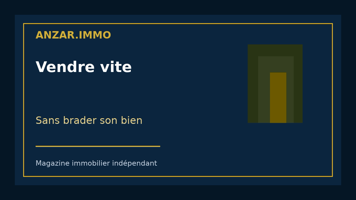 Vendre vite — illustration éditoriale Anzar.immo