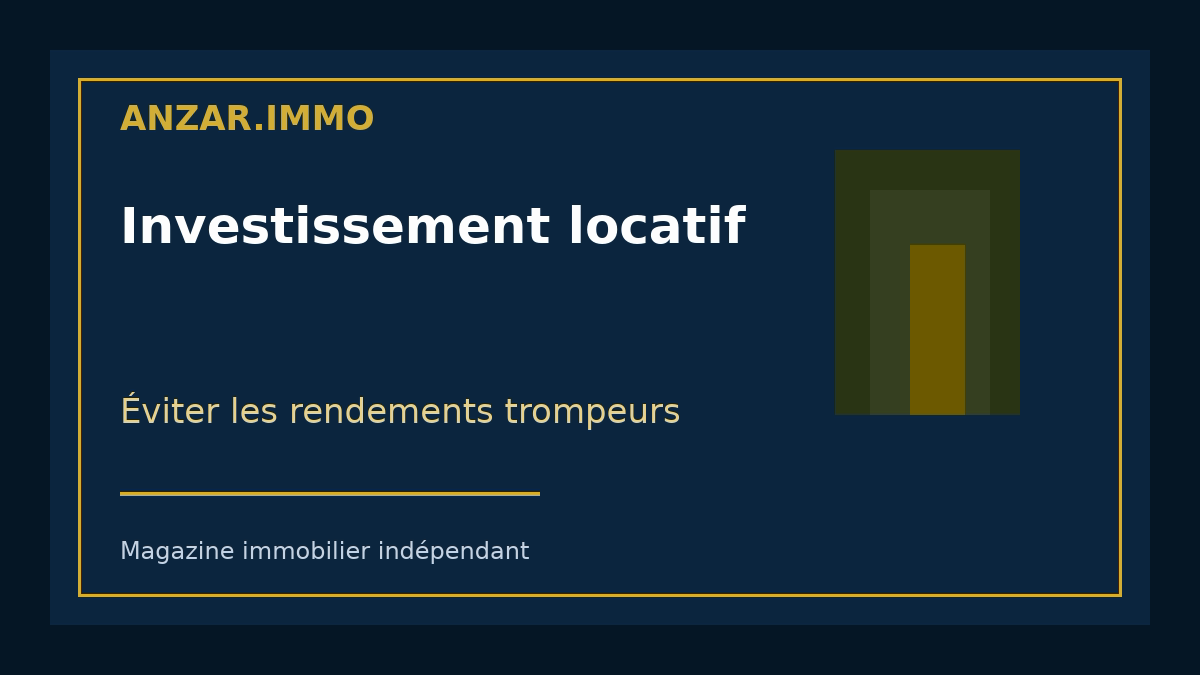 Investissement locatif — illustration éditoriale Anzar.immo