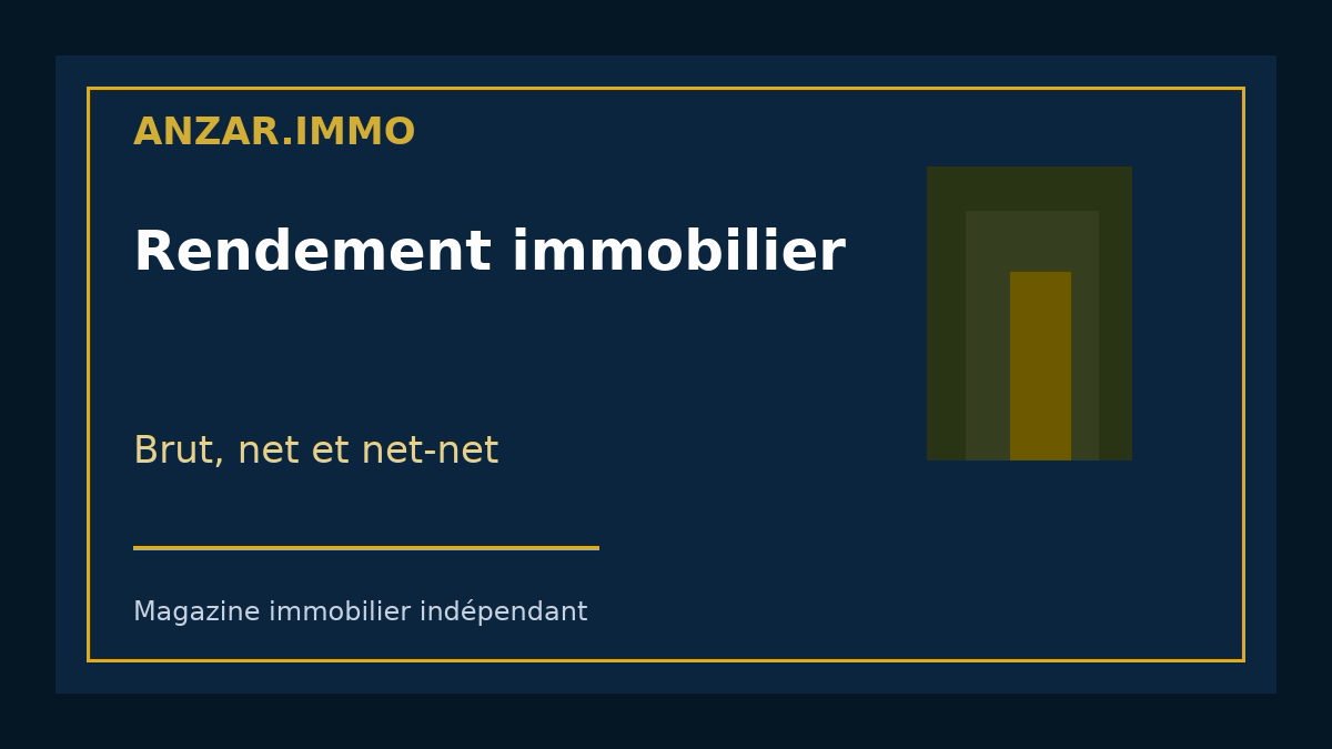 Rendement immobilier — illustration éditoriale Anzar.immo