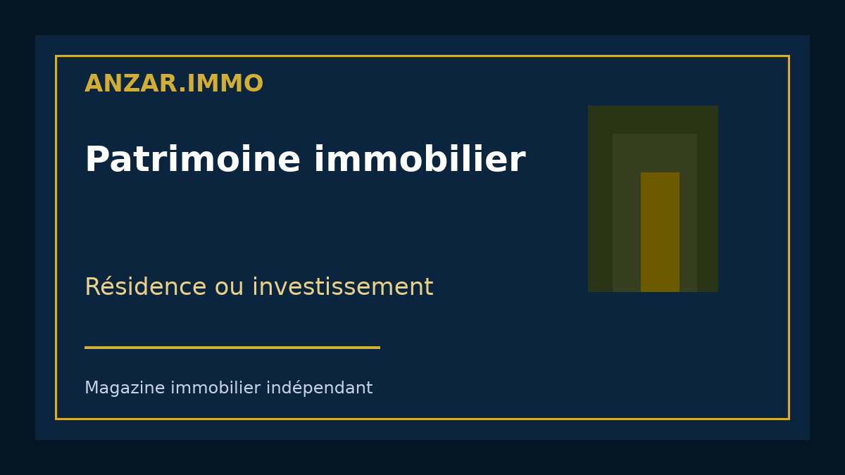 Patrimoine immobilier — illustration éditoriale Anzar.immo