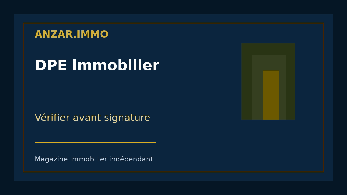 DPE immobilier — illustration éditoriale Anzar.immo