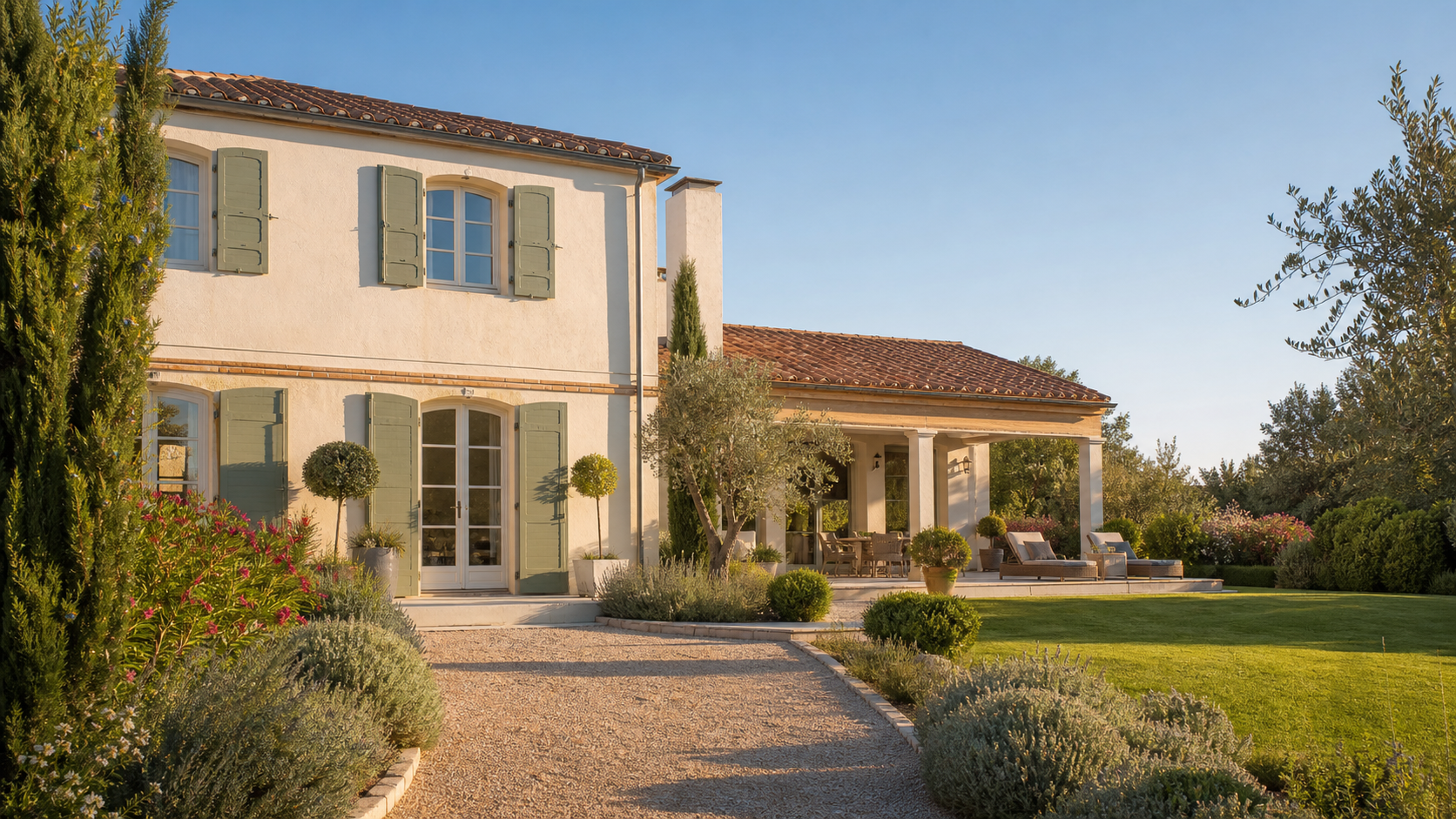 Maison avec façade, terrasse et jardin entretenus pour une meilleure première impression.