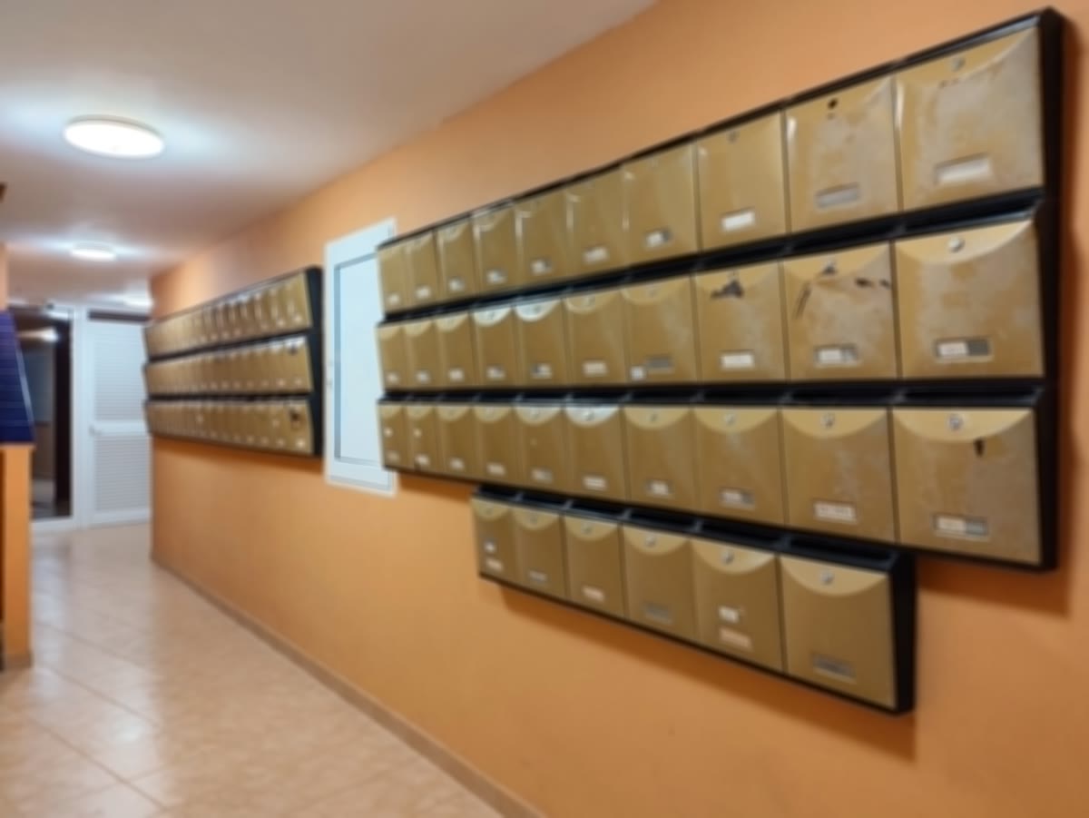Boîtes aux lettres dans un hall d’immeuble
