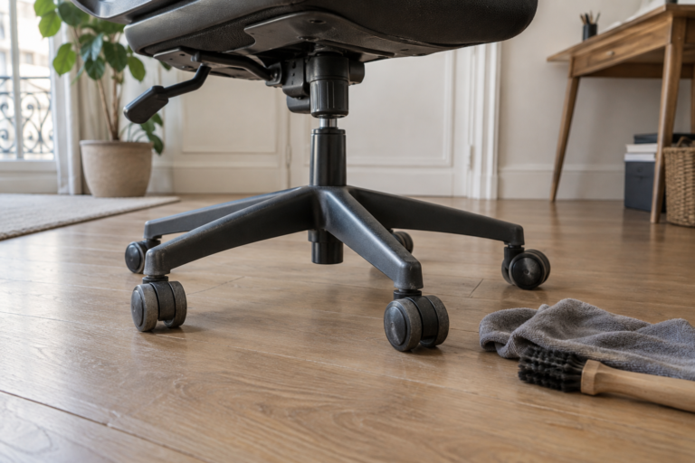 Roulettes de chaise de bureau : les nettoyer sans abîmer le sol