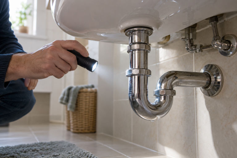 Odeur sous le lavabo : vérifier le siphon avant de verser un produit